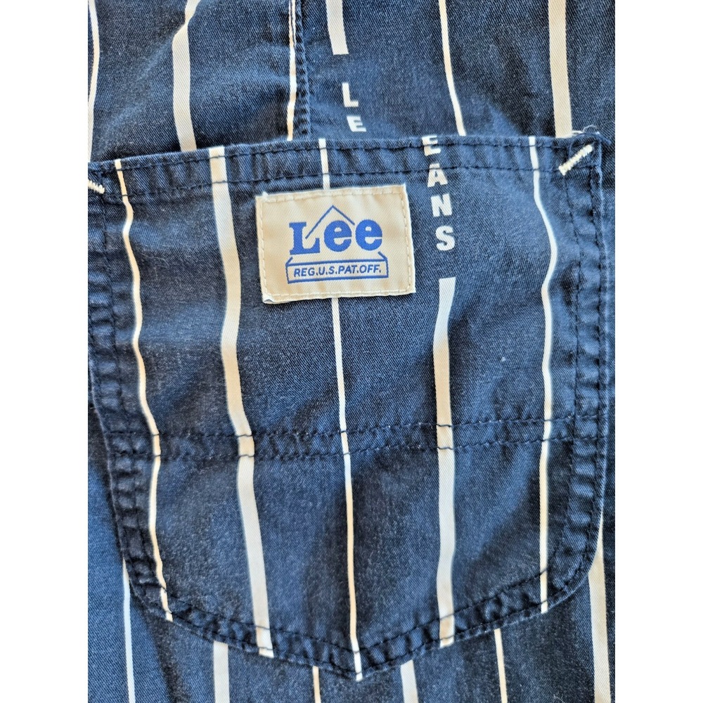 Lee Bermuda Shorts Striped Nave Blue W31 90s Retro Old Money Minimalist - Picture 9 of 16